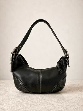 Authentic Vintage Coach Soho Hobo Bag Black Leather Style 9541
